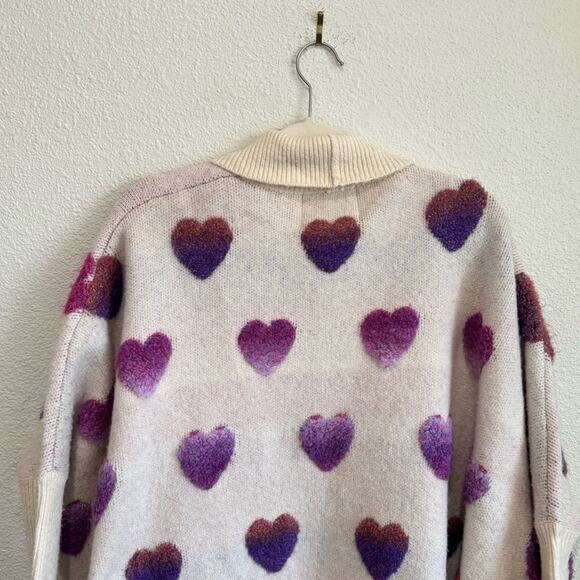 By Anthropologie Heart Cardigan Sweater Women's One Size Loungewear Cozy Boho - Picture 10 of 10